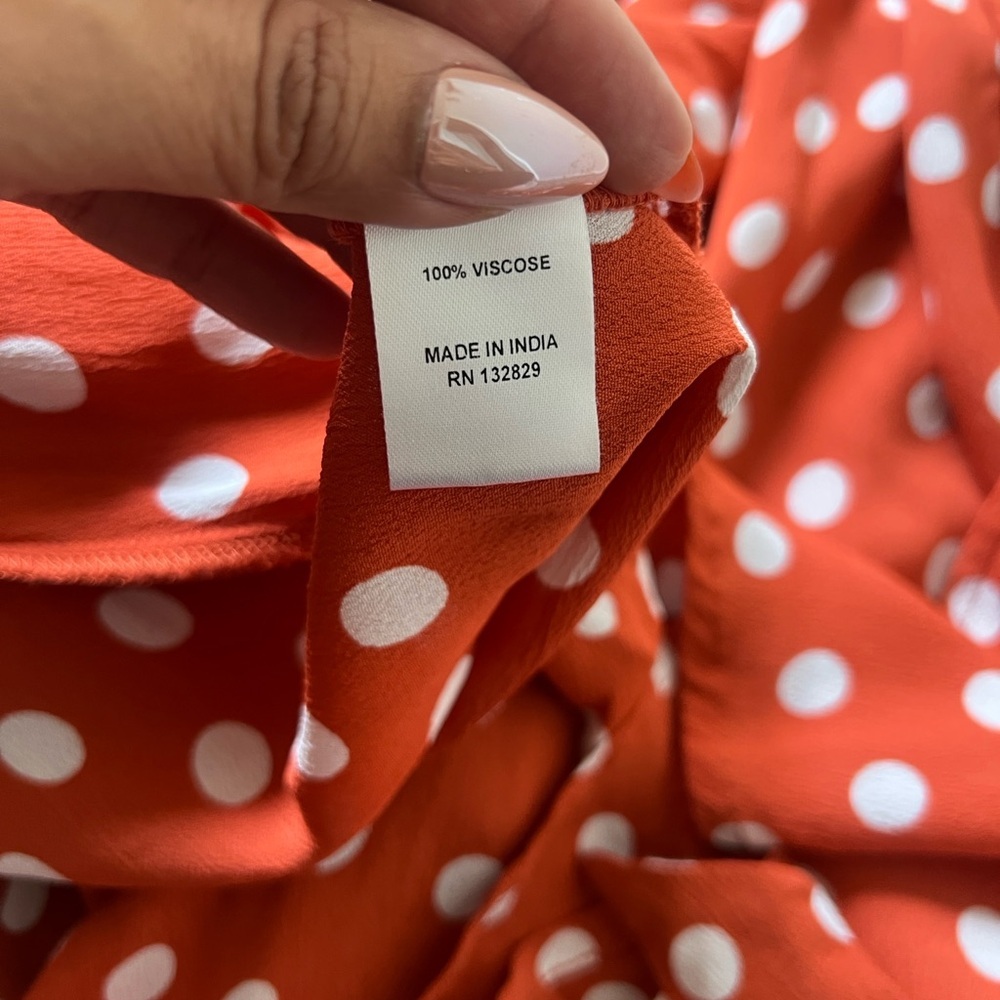 TULAROSA Sid Polka Dot Wrap Midi Dress Roselle - Picture 10 of 10